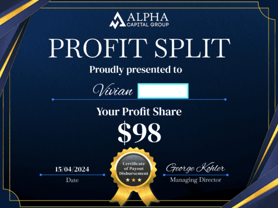 Alpha Capital profit split evidence