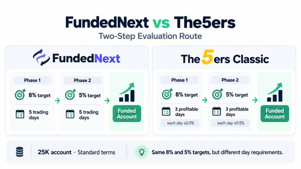 FundedNext vs The5ers at Prop Firms Compare