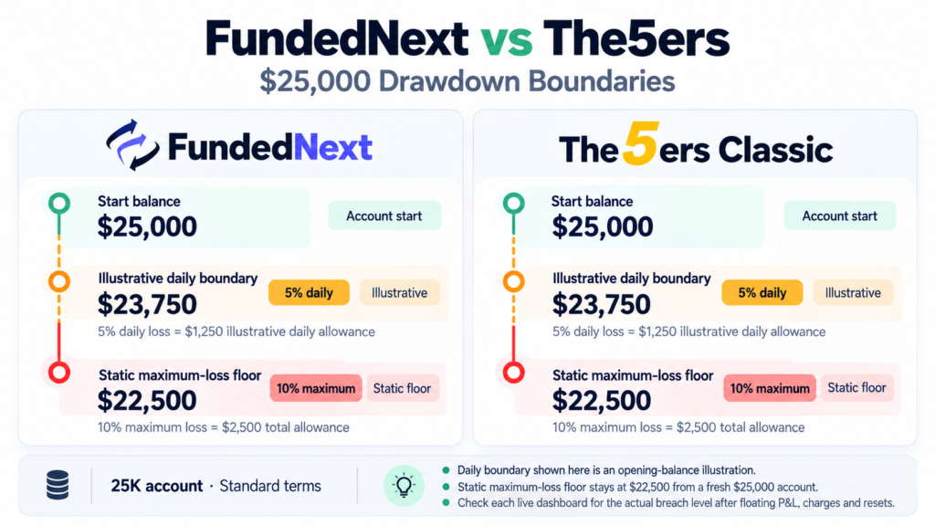 FundedNext vs The5ers drawdown